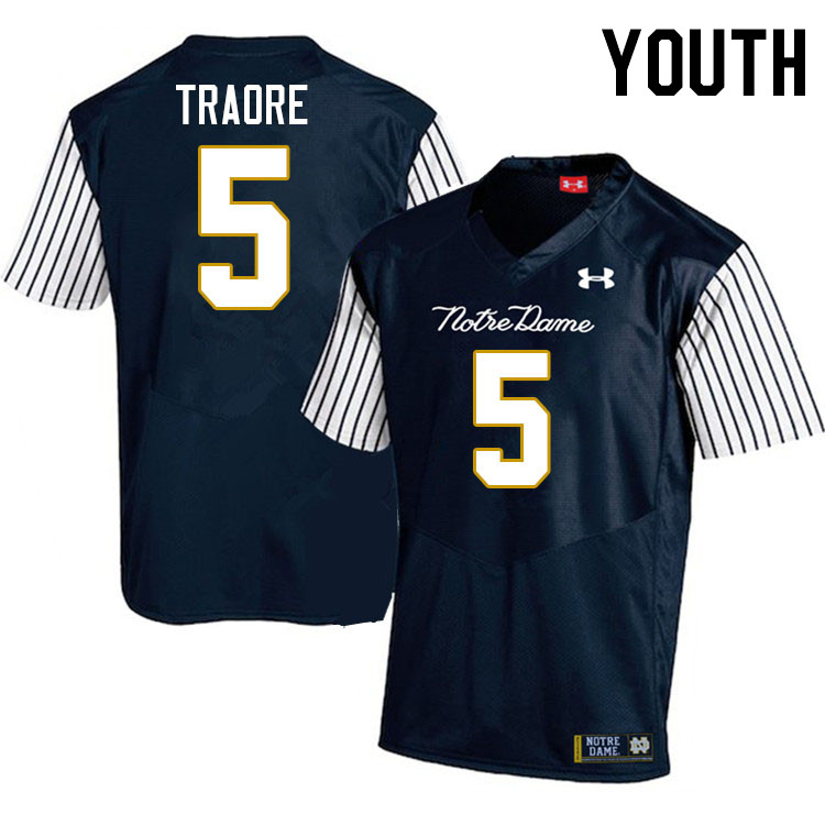 Youth #5 Boubacar Traore Notre Dame Fighting Irish College Football Jerseys Stitched-Alternate